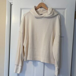 GAP Cream Waffle-Knit hoodie.